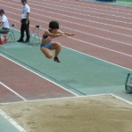 陸上競技選手権大会女子三段跳で喜田選手（ミライト・テクノロジーズ）3位